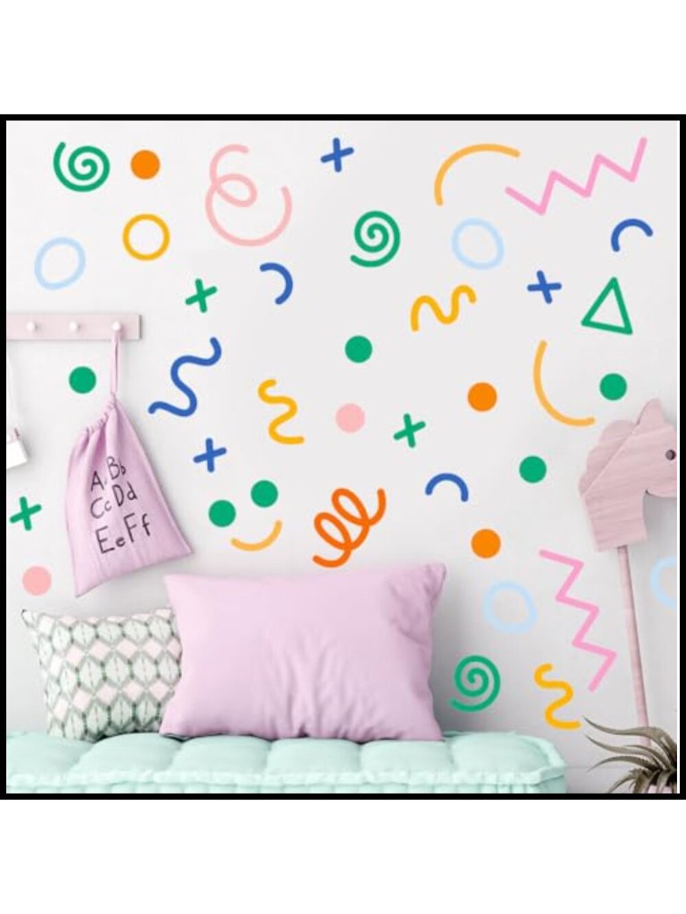 Geometric Wall Decals Irregular Abstract Shapes Peel and Stick PVC Stickers